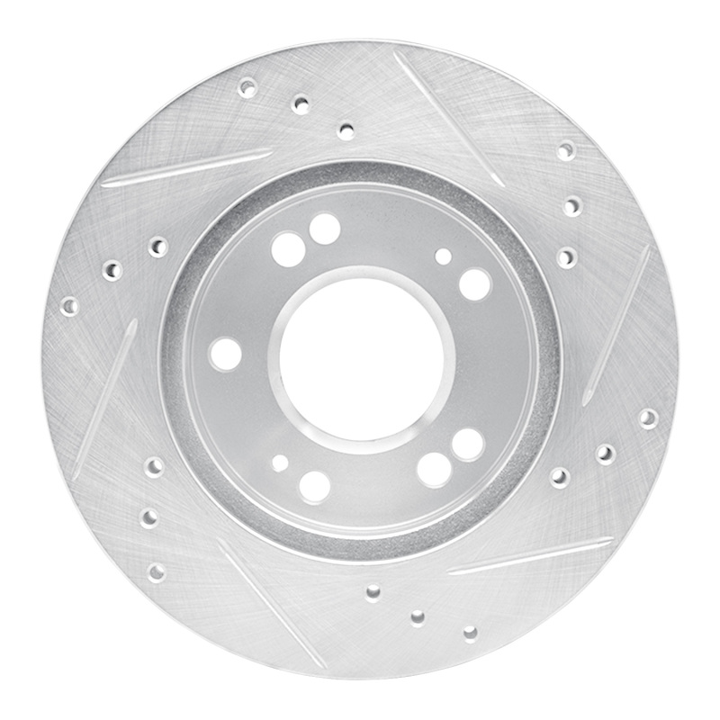 Chrysler SEBRING Brake Rotor (1) - Front Left - R1 Concepts - Drilled & Slotted - Silver - `90-`05